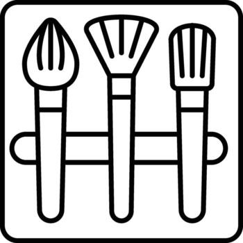 minimalista cepillo icono contorno ilustración para ui y ux diseño en ligero mapa antecedentes vector