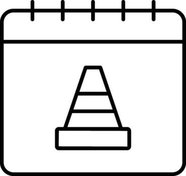 Calendar, trafficcone icon. Simple thin line, outline of calendar icons for ui and ux, website or mobile application on white background vector