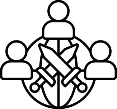 online, wars, players, game icon. Simple thin line, outline of esport icons for UI and UX, website or mobile application on white background vector