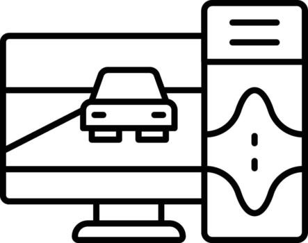 computer, race, game icon. Simple thin line, outline of esport icons for UI and UX, website or mobile application on white background vector