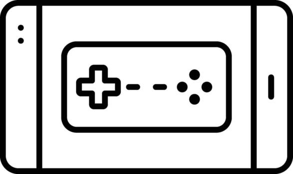 móvil, juego, juego controlador icono. sencillo Delgado línea, contorno de deporte íconos para ui y ux, sitio web o móvil solicitud en blanco antecedentes vector