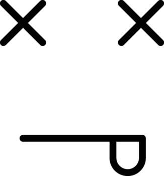 dead, face icon. Simple thin line, outline of Emotion icons for UI and UX, website or mobile application on white background vector