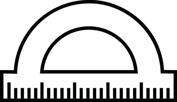 Protracktor outline icon. Simple for UI and UX, website or mobile application on white background vector