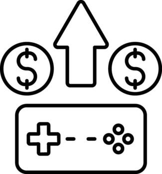 juego controlador, donar icono. sencillo Delgado línea, contorno de deporte íconos para ui y ux, sitio web o móvil solicitud en blanco antecedentes vector