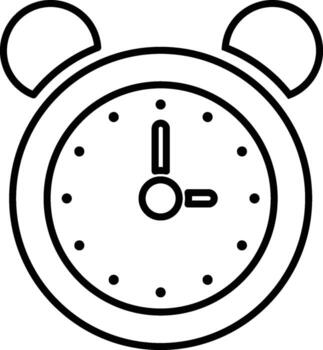 alarm clock outline icon. Simple for UI and UX, website or mobile application on white background vector