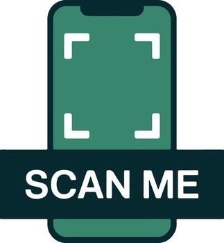 Smartphone scanning interface with qr code and camera frame vector