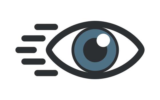 Sleek Eye Icon with Motion Lines Conveying Speed and Focus for Modern Design Projects and Visual Communication vector