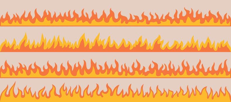 ardiente llamas Arte ilustración conjunto un dinámica colección de ardiente elementos para gráfico diseño proyectos vector