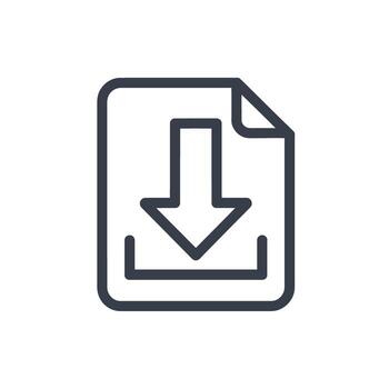 Download File Icon Represents Document Retrieval Saving Data Transfer Process Transferring or Obtaining Electronic Files vector