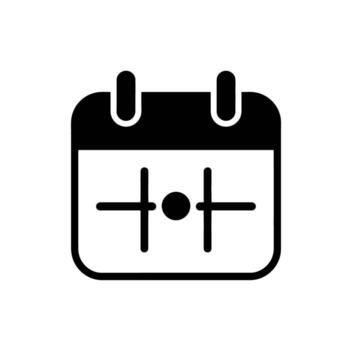 Minimalist Icon of a Calendar with Horizontal Lines Flanking a Circle for Event Planning vector