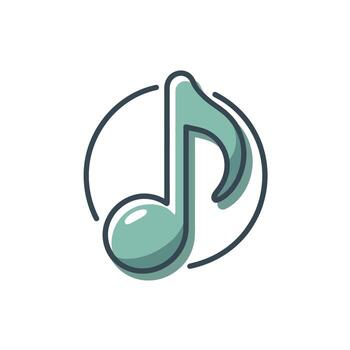 Charming Music Note Encapsulated in a Circle Playful Representation of Harmony and Melody vector