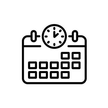 Calendar With Clock Icon Showing Planning and Schedule Management for Important Time Sensitive Appointments vector