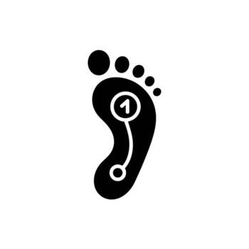 Footprint Illustration Symbolizing Heel Toe Walk Cycle Analysis with the Number One in Circle vector