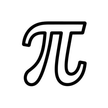 Stylized Mathematical Constant Pi Symbol with Curved Design Standing Out Boldly on White Backdrop vector