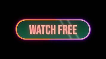 Kolla på fri, knapp klick animering med dator mus markören och lyx neon glöd färgrik gräns på svart bakgrund video