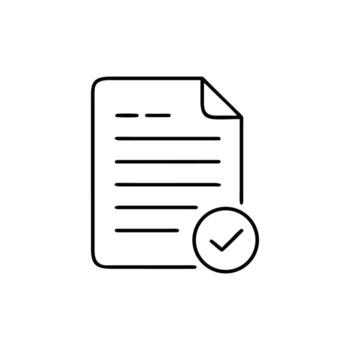 Outline with Check Mark on White Background Minimalist Design vector