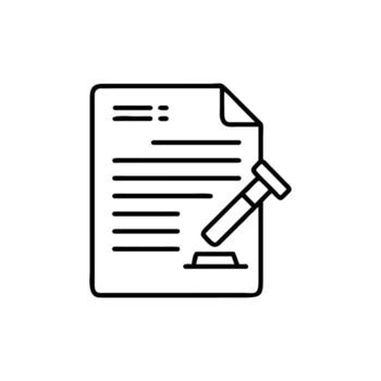 Line Art Sheet with Text and Stamp on White Background Icon Design vector