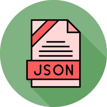 JSON Format Minimal Filled Circle Icon vector