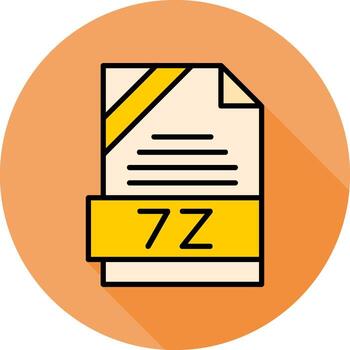 7z Format Minimal Filled Circle Icon vector