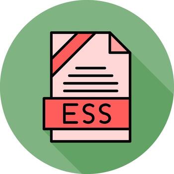 ESS Format Filled Circle Icon Design vector