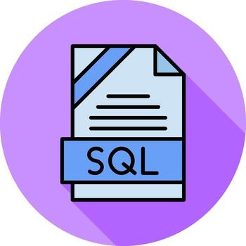 SQL Format Minimal Filled Circle Icon vector