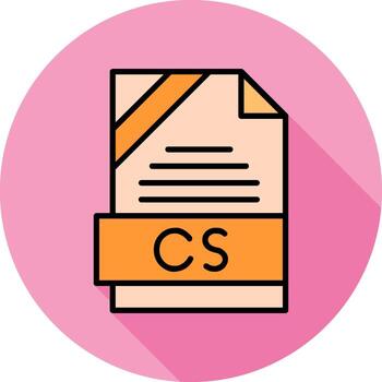 CS Format Minimal Filled Circle Icon vector