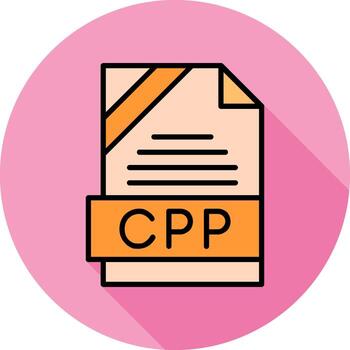 cpp formato mínimo lleno circulo icono vector