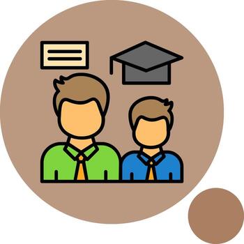 Alumni Network Minimal Filled Circle Icon vector