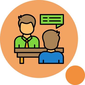 entrevista mínimo circulo icono vector