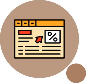 Click through rate Circle Minimal Filled Circle Icon vector