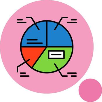 tarta gráfico circulo mínimo lleno circulo icono vector