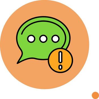 charla mensaje notificación mínimo lleno circulo icono vector