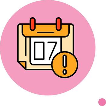 Calendar event Notification Minimal Filled Circle Icon vector
