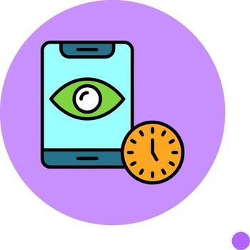 Screen timeout Notification Minimal Filled Circle Icon vector