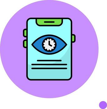 Screen timeout Minimal Filled Circle Icon Design vector