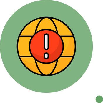 Internet error mínimo lleno circulo icono diseño vector