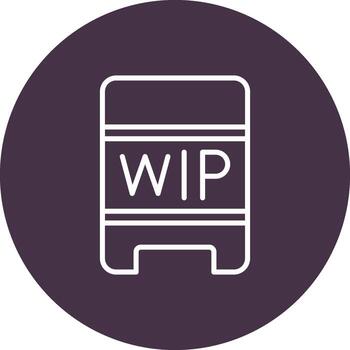 Wip of work in progress tasks development vector