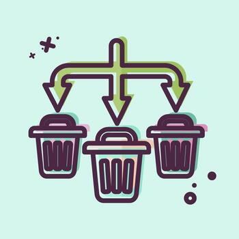 Icon Waste Sorting. related to Waste symbol. MBE style. design editable vector