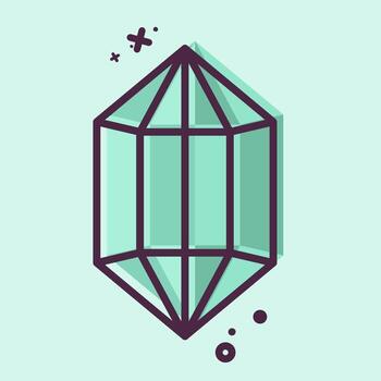 Icon Gem. related to Natural Resources symbol. MBE style. design editable vector
