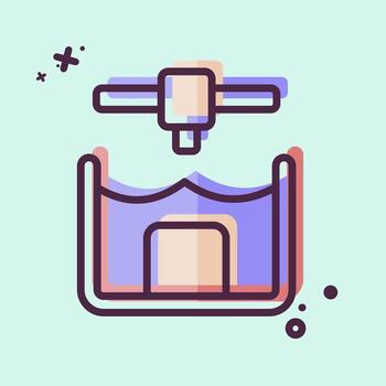 Icon Stereolitho Graphy. related to Printing symbol. MBE style. design editable vector