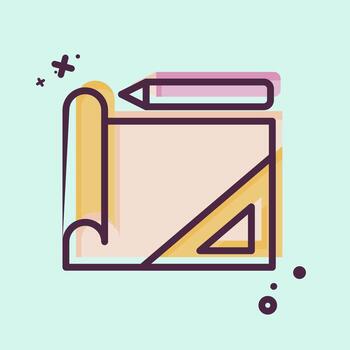 Icon Sketching. related to Printing symbol. MBE style. design editable vector