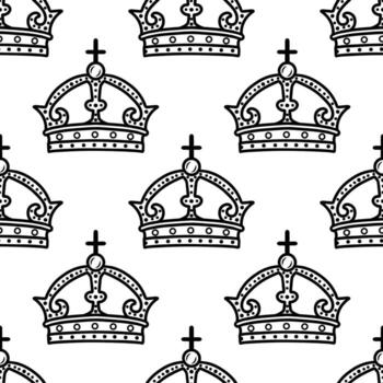 Seamless crown pattern. Texture for fabric, textiles. background vector