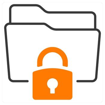 Secured Folder and Folder in orange color vector