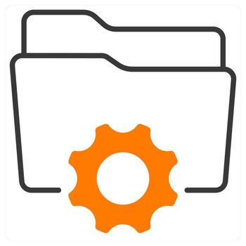 carpeta ajuste y carpeta icono concepto en naranja color vector