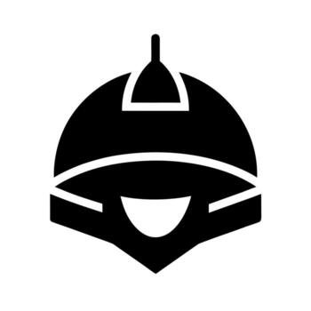 Minimalist Sci Fi Helmet Silhouette Icon with Angular Design vector