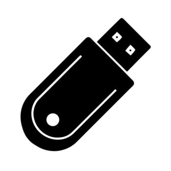 minimalista USB destello conducir silueta icono con rectangular forma vector
