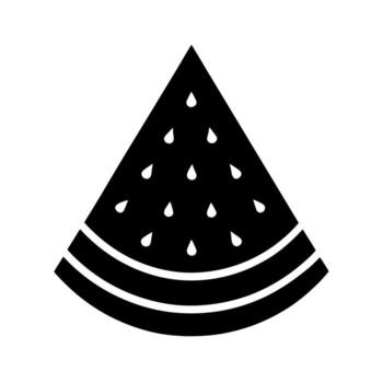minimalista sandía rebanada silueta icono con triangular forma vector