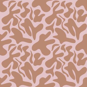 Seamless pattern with abstract organic shapes in muted mauve and taupe, creating a calming and sophisticated design ideal for various applications. vector