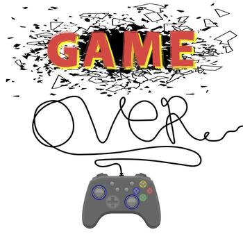 Modern Gamepad. Keypad Icon. Joystick for Gaming. Videogame Controller. Play Grey Console Concept. vector