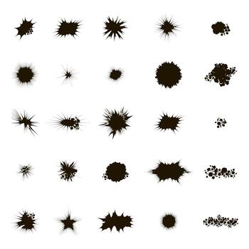 Set of Different Ink Blob Isolated on White Background vector
